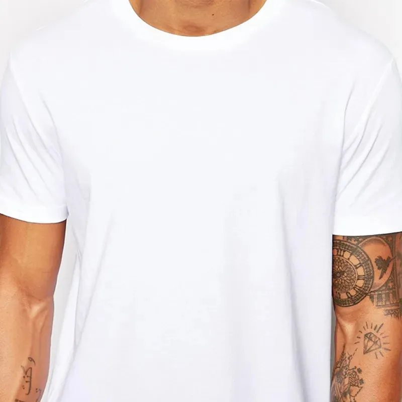 2024 Brand Men's Cotton Clothing White Long T Shirt Hip Hop Men T-Shirt Extra Long Length Man Tops Tee Long Line Tshirt For Male