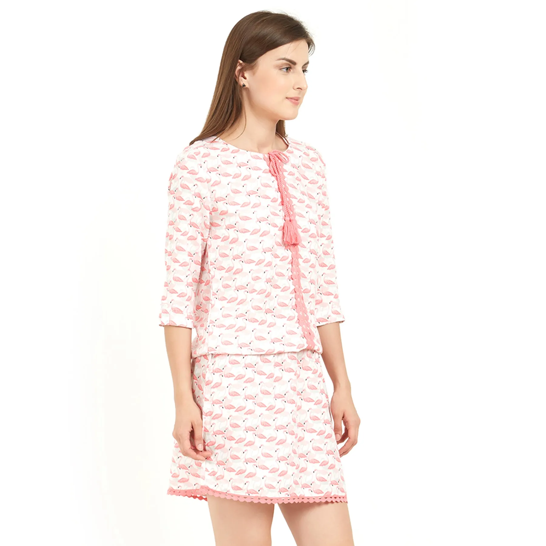 3/4th Sleeve Printed Sleepshirt-NT-94