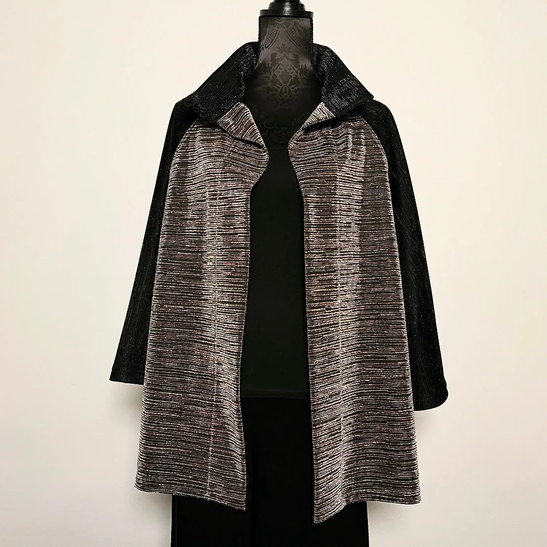 Abbey Swing Coat - Black and gold sparkle - One Of A Kind