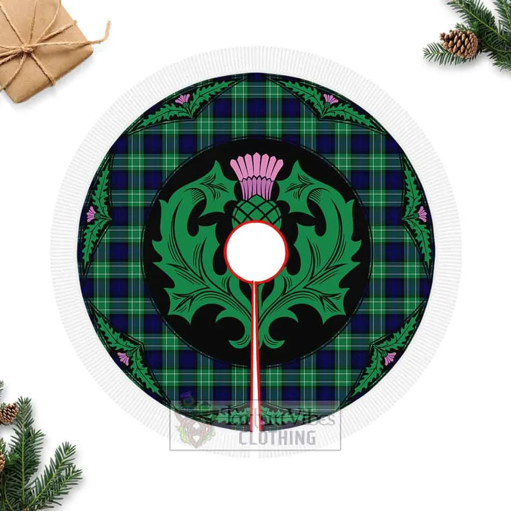 Abercrombie Tartan Christmas Tree Skirt Scottish Thistle Style