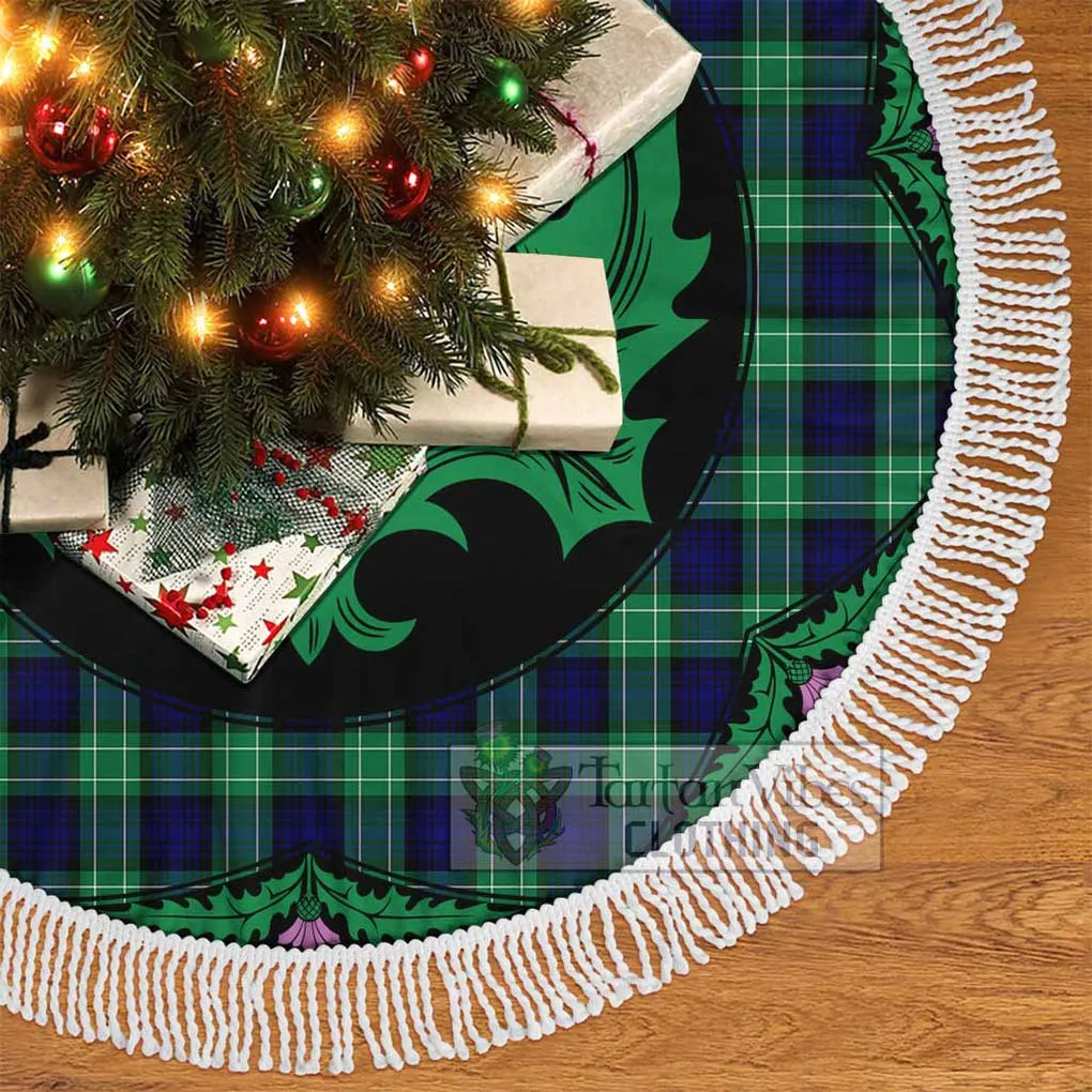 Abercrombie Tartan Christmas Tree Skirt Scottish Thistle Style