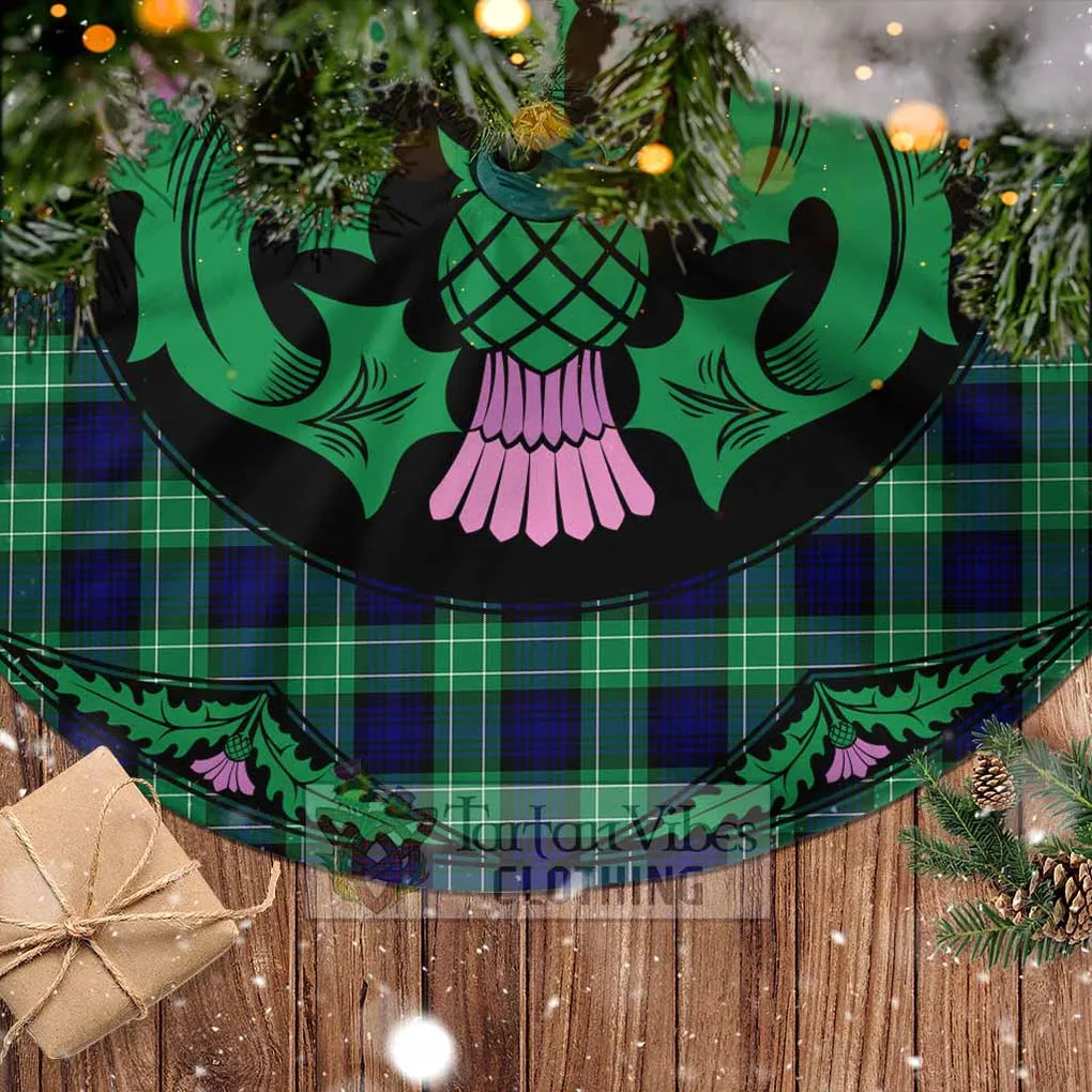 Abercrombie Tartan Christmas Tree Skirt Scottish Thistle Style