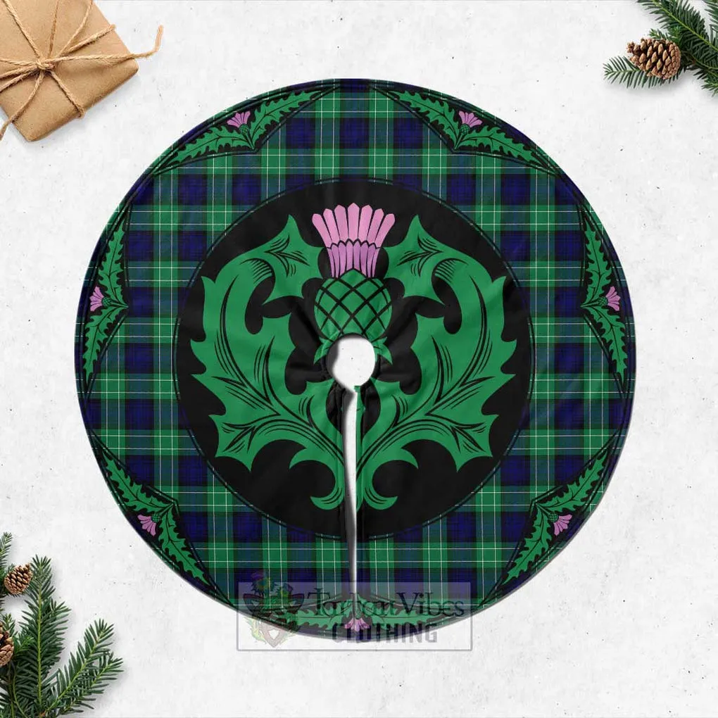 Abercrombie Tartan Christmas Tree Skirt Scottish Thistle Style