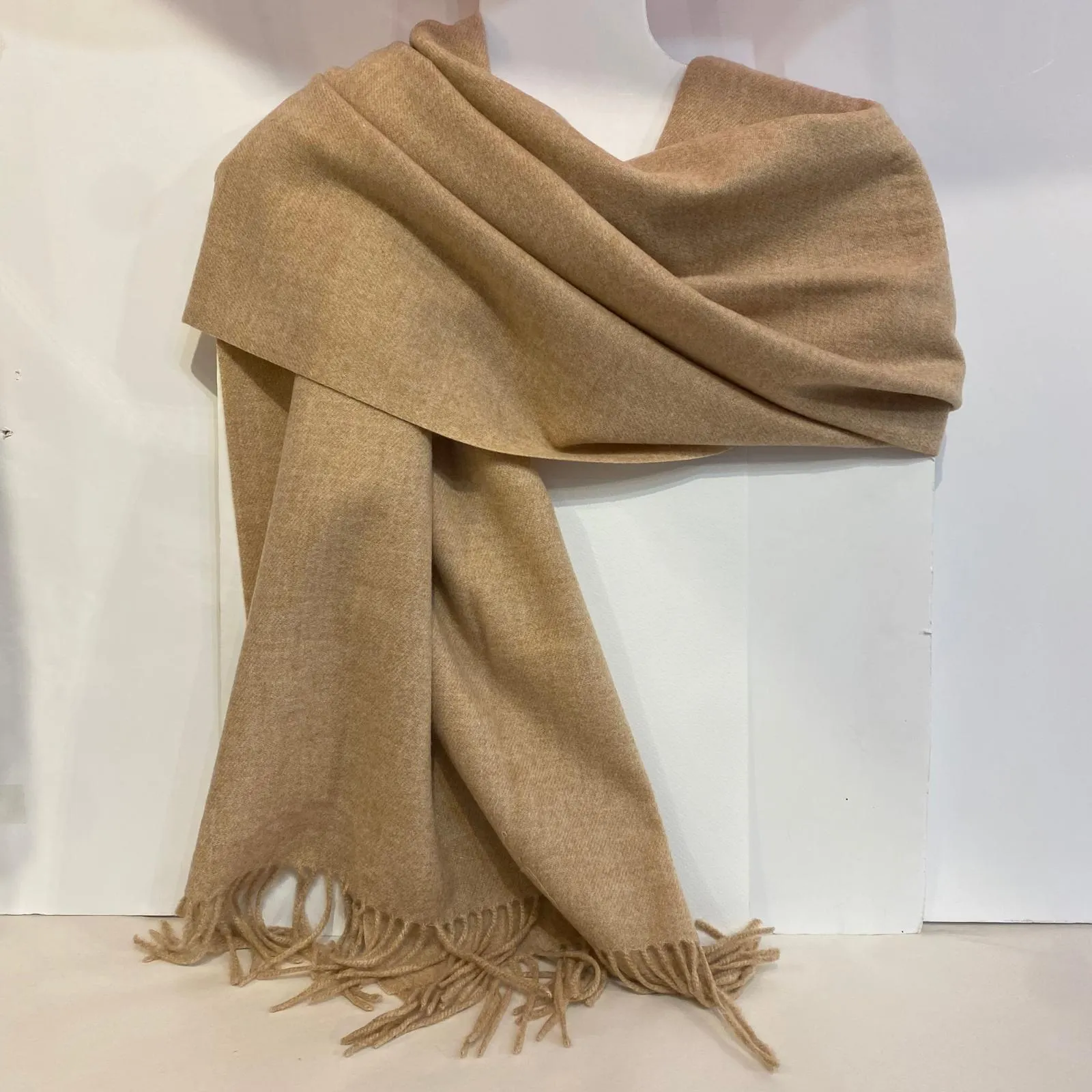 Adele - Cashmere Wool Blend Scarf - Camel