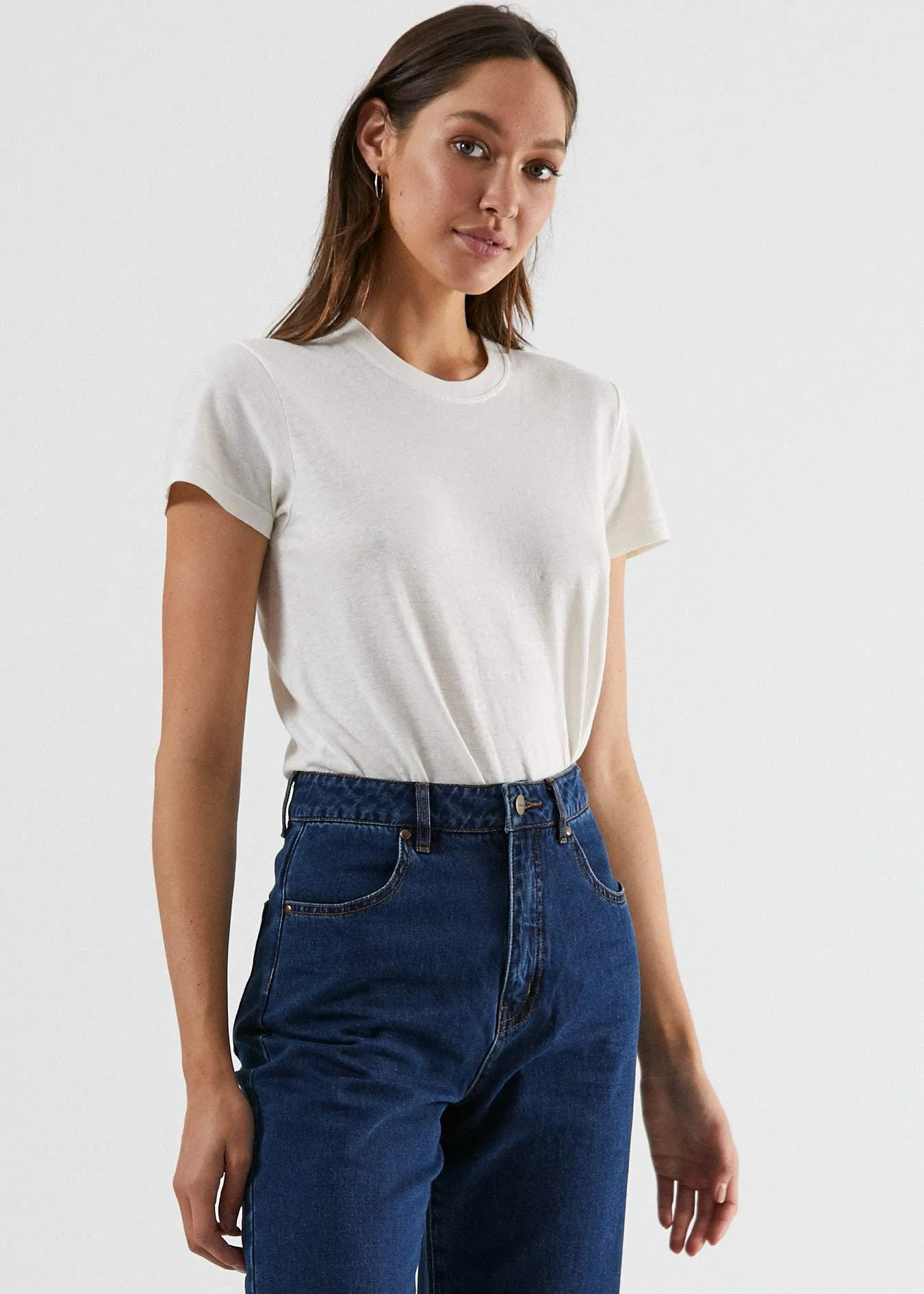 Afends Womens Hemp Basics - Standard Fit Tee - White