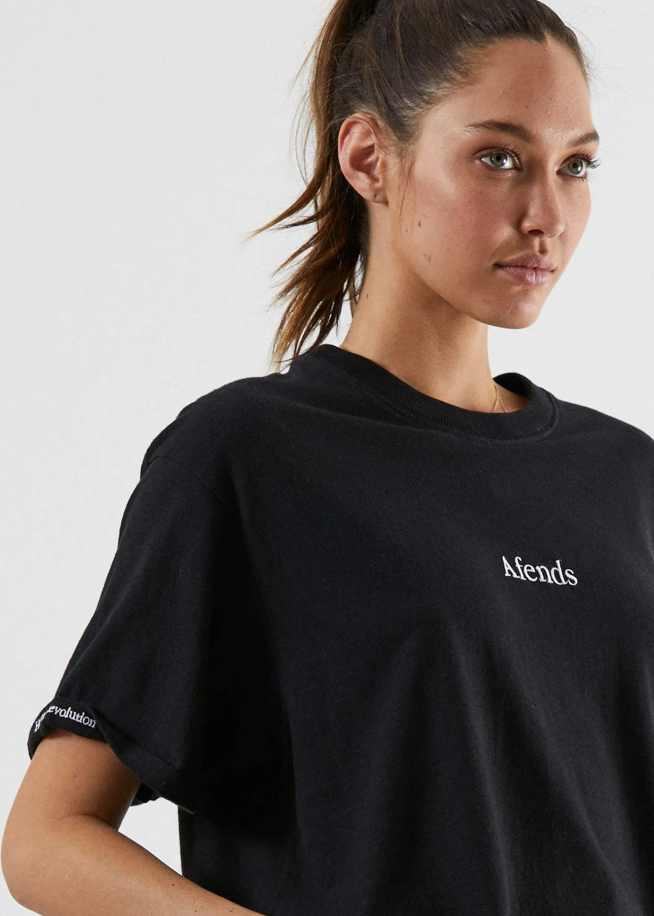 Afends Womens Hemp Revolution - Oversized Tee - Black