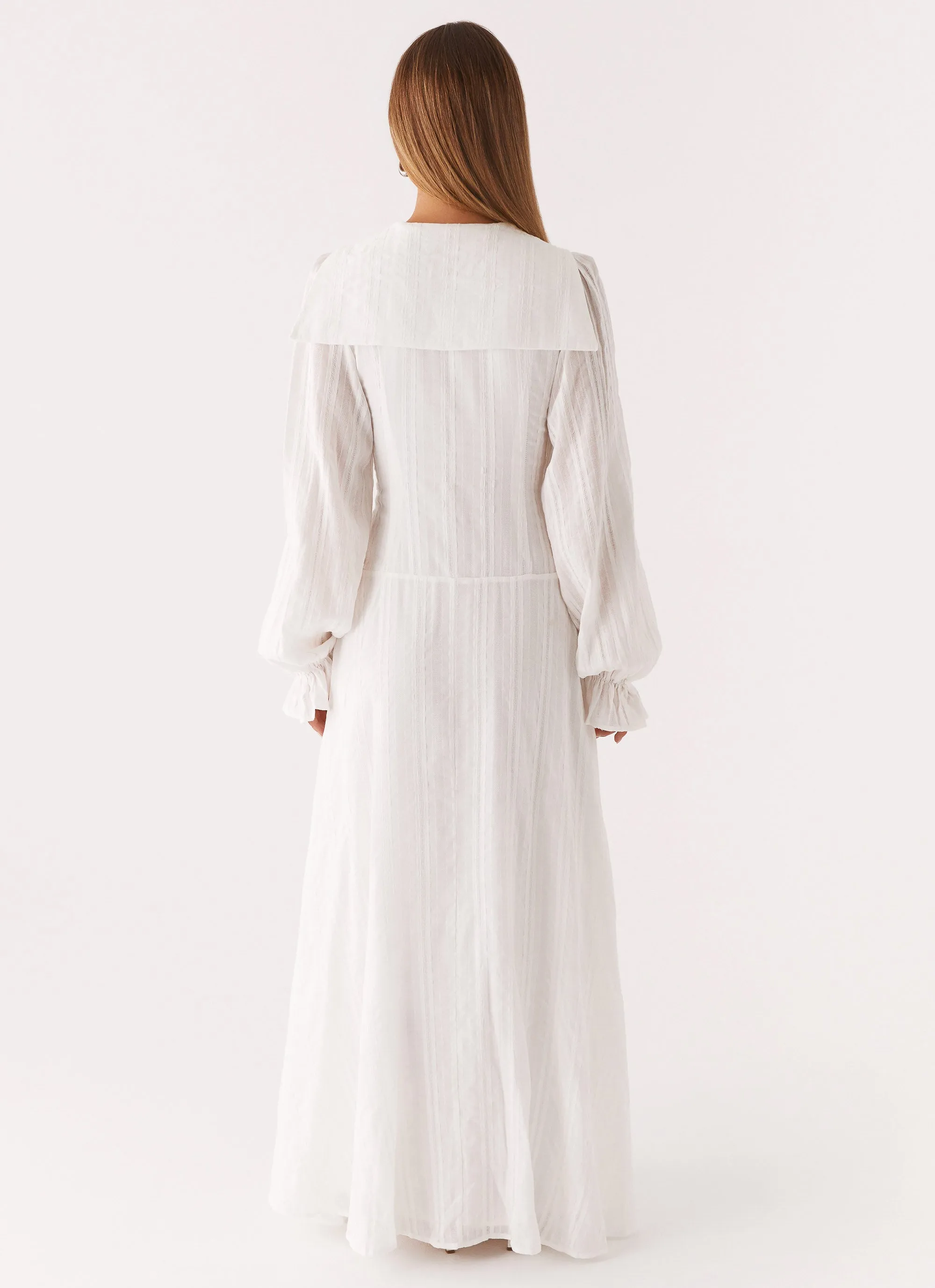 Alima Long Sleeve Maxi Dress - White