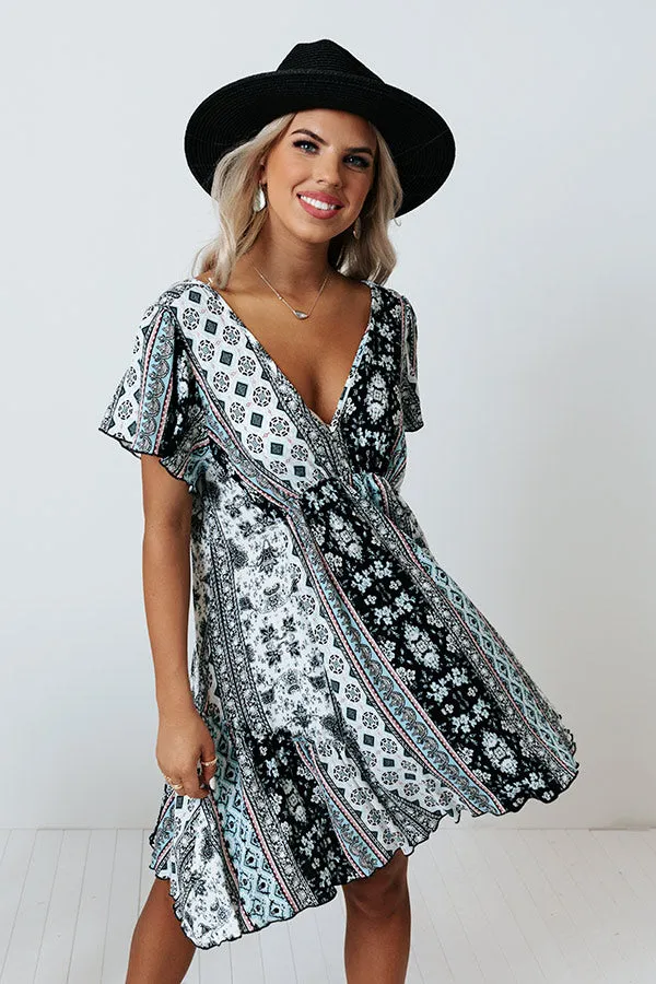 All Of My Love Floral Babydoll Dress In Black