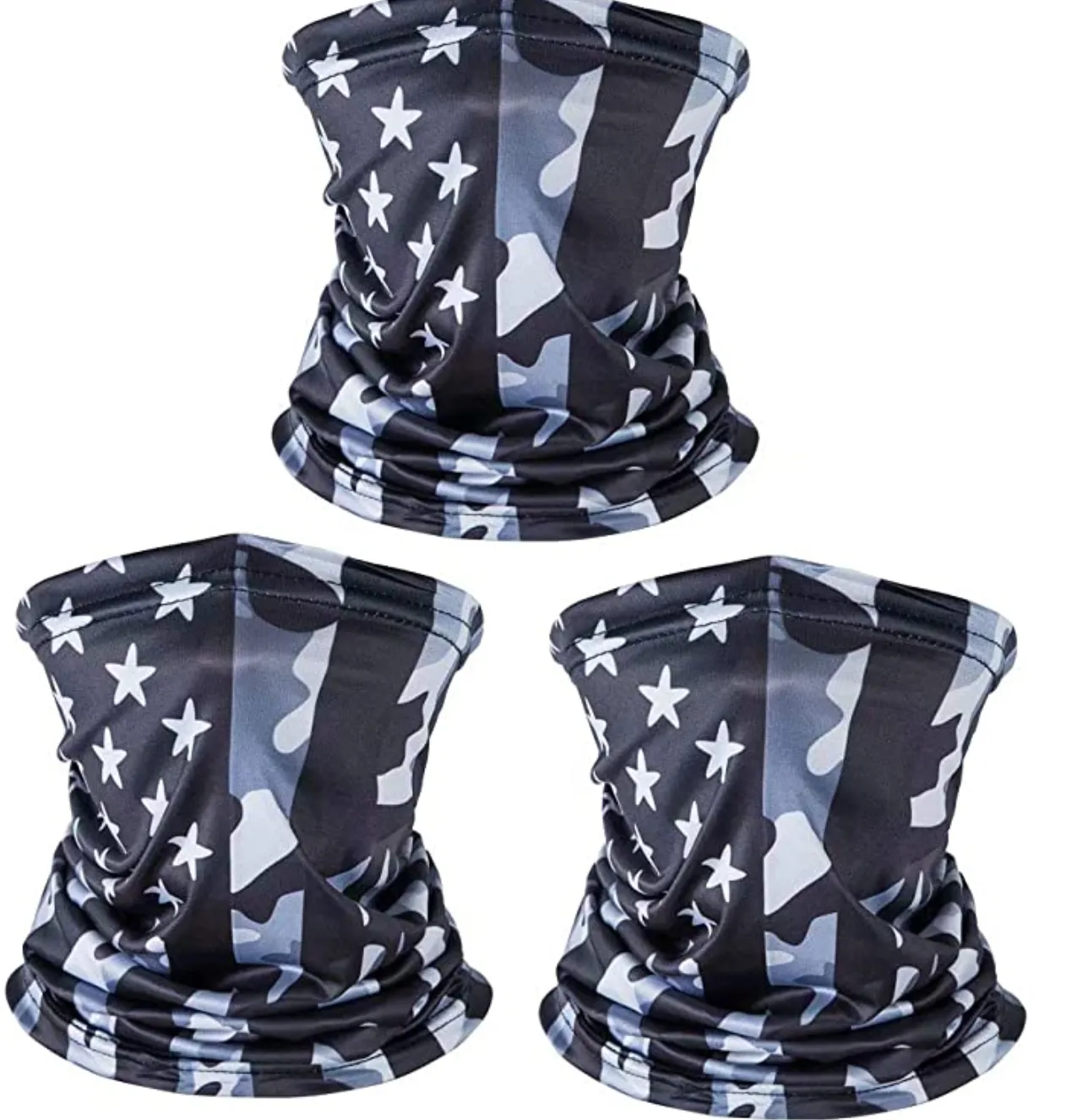 American US Flag Face Bandana Neck Gaiter, Sun UV Dust Protection Reusable Half Mask Scarf Motorcycle Balaclava for Men Women