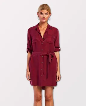 Anita Shirt Dress Burgundy