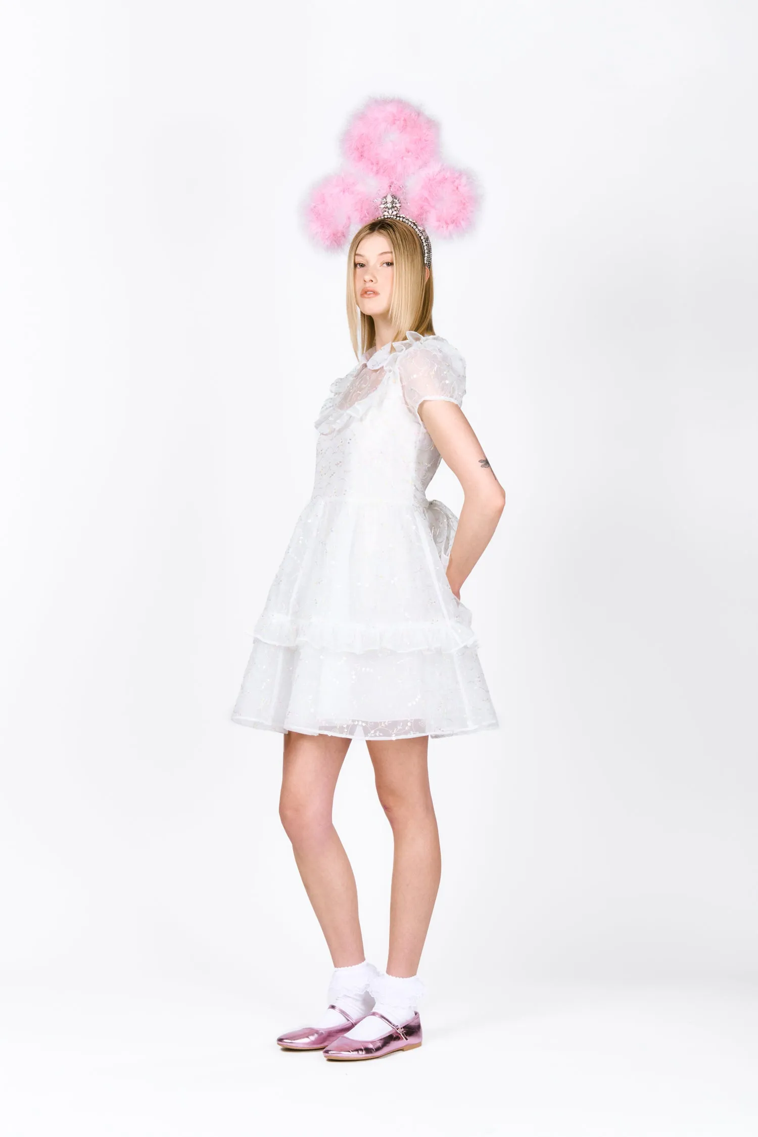 Anna Sui x SSENSE Ruffle & Bow Babydoll Dress