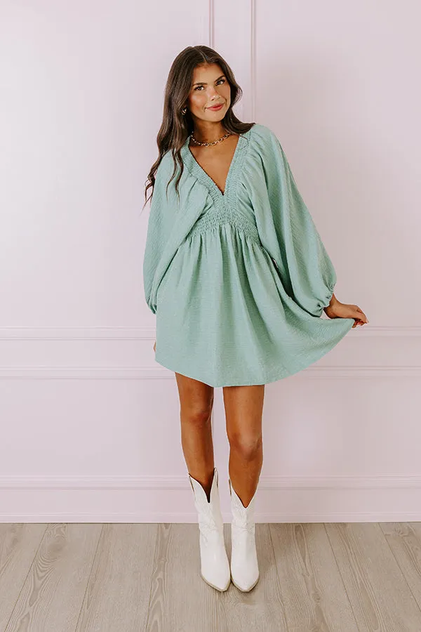 Around The Block Babydoll Dress In Pear