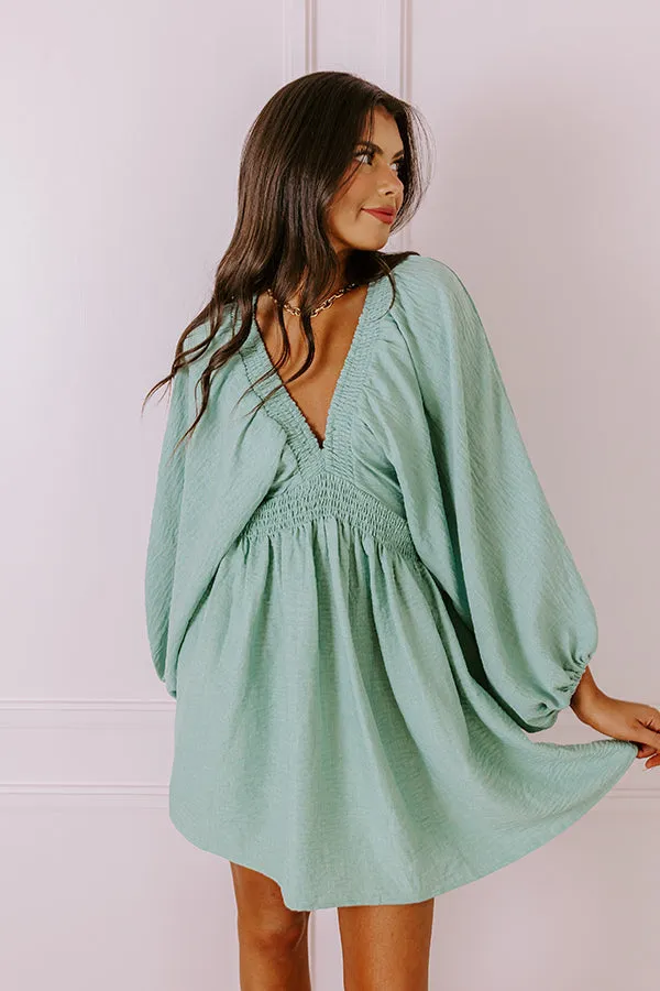 Around The Block Babydoll Dress In Pear