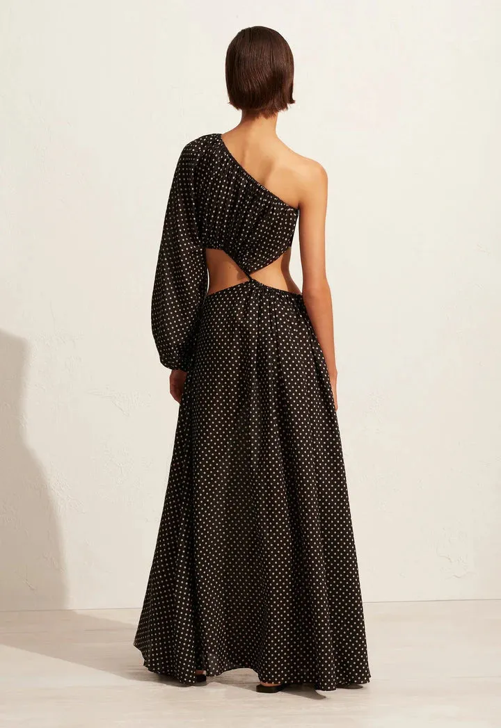 ASYMMETRIC WAVE DRESS - POLKA DOT