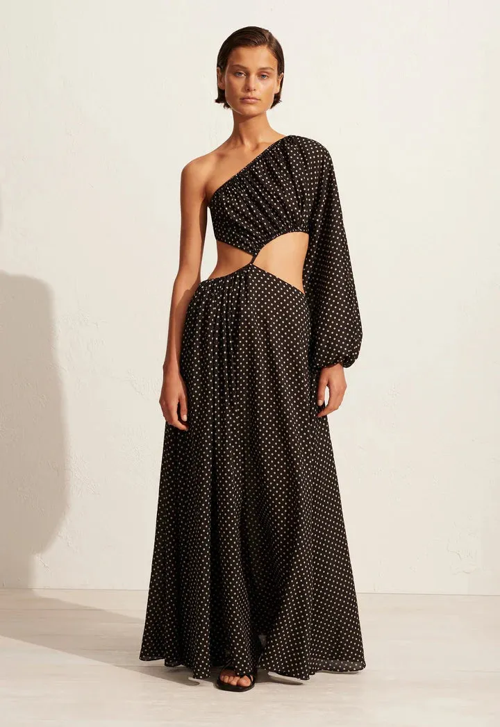 ASYMMETRIC WAVE DRESS - POLKA DOT