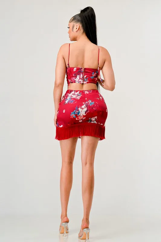 Athina Kimono floral print mini dress