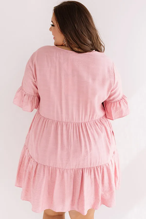 Bahama Brunch Babydoll Dress In Blush Curves