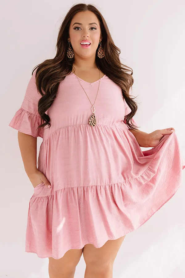 Bahama Brunch Babydoll Dress In Blush Curves