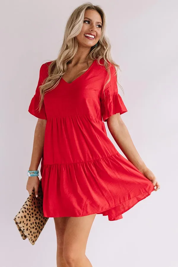 Bahama Brunch Babydoll Dress in Red