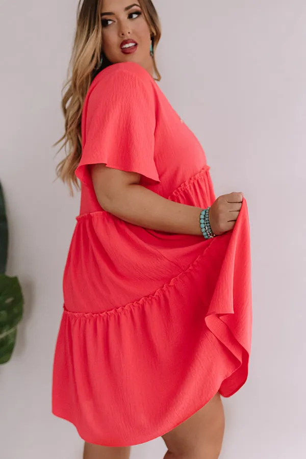 Bali Daydream Babydoll Dress In Coral Curves