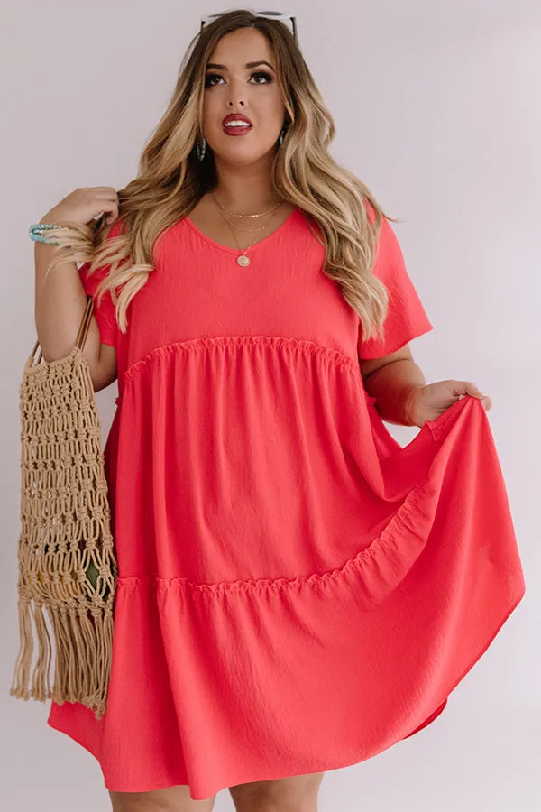 Bali Daydream Babydoll Dress In Coral Curves