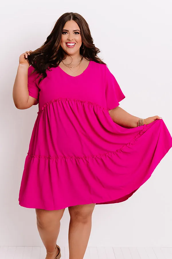 Bali Daydream Babydoll Dress In Fuchsia  Curves