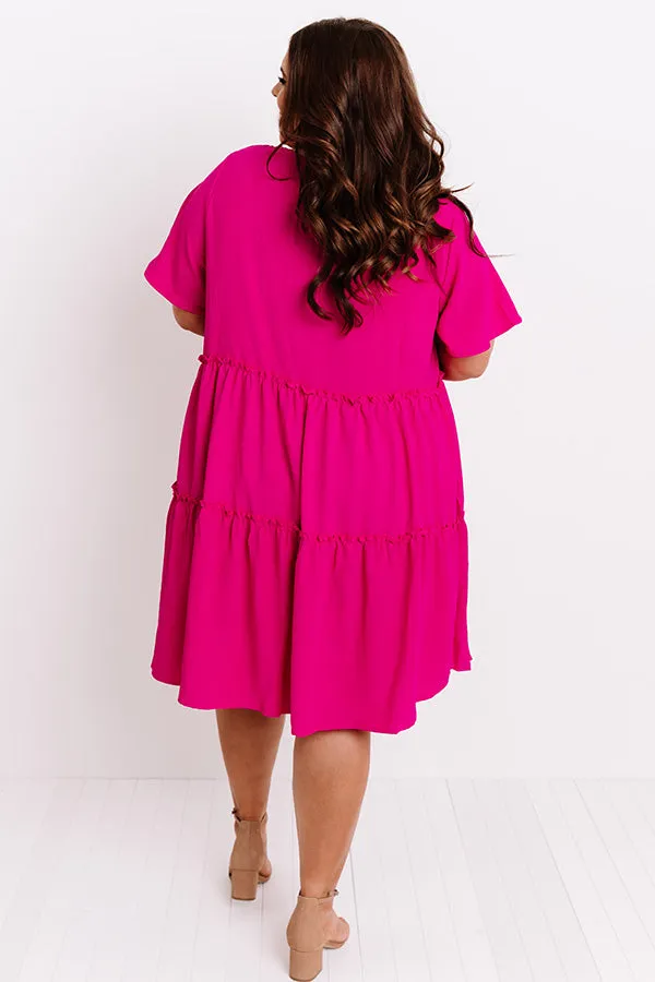 Bali Daydream Babydoll Dress In Fuchsia  Curves