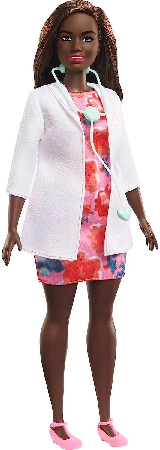 Barbie Career 12 Inch Doctor Doll with Brunette Hair, Curvy Shape With Accessories