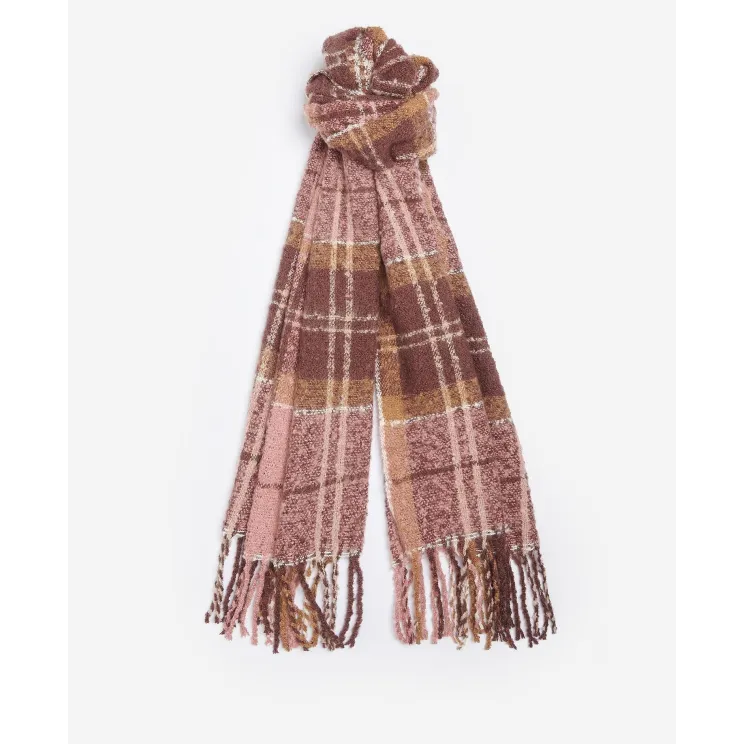 Barbour Saltburn Hat & Tartan Scarf Set LGS0077 Chocolate