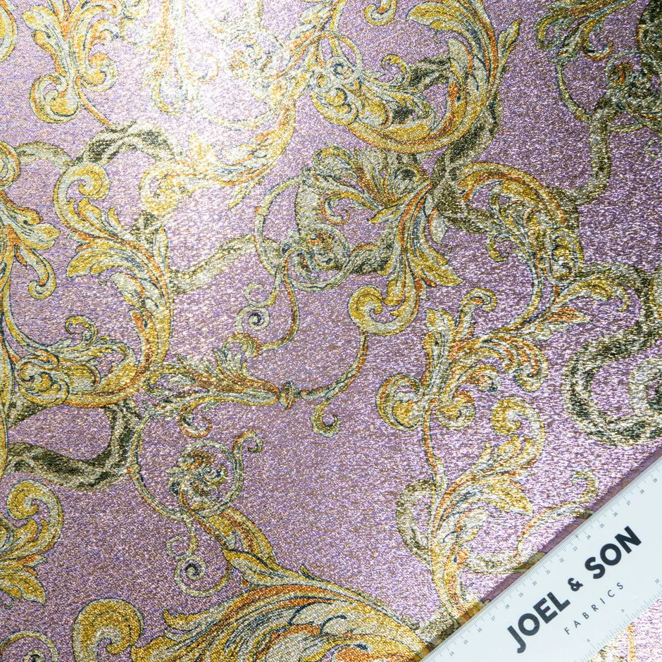 Baroque Printed Pink Lamé Brocade