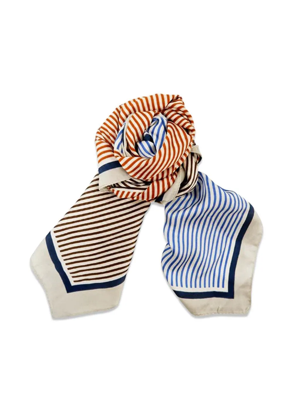 BCTAMIKO striped mini scarf - Navy Multi