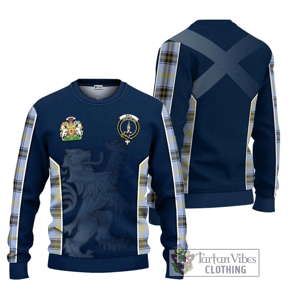 Bell Tartan Ugly Sweater with Family Crest and Lion Rampant Vibes Sport Style