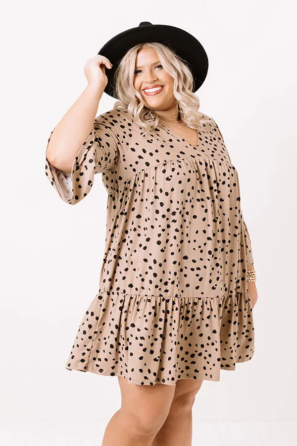 Betting On Brunch Babydoll Dress In Mocha   Curves