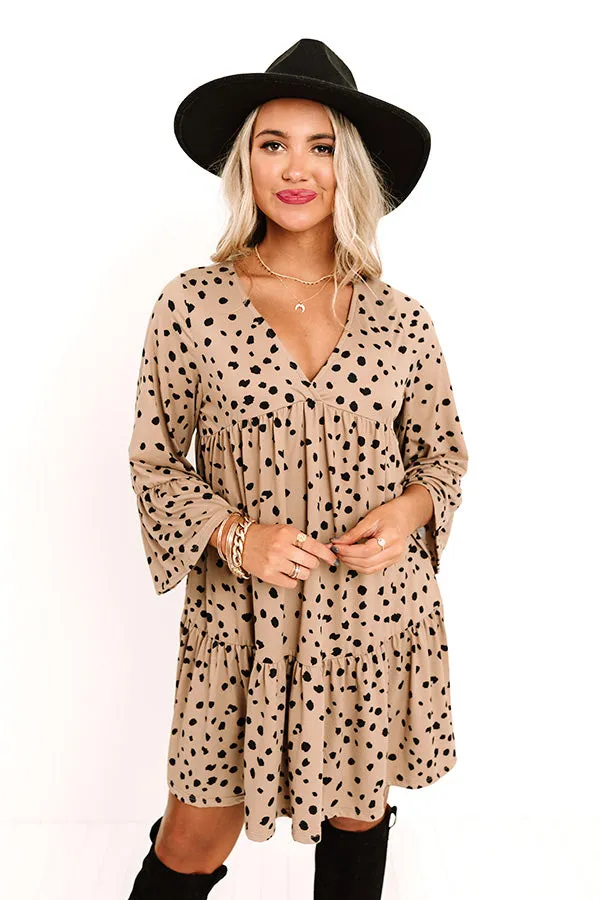 Betting On Brunch Babydoll Dress In Mocha