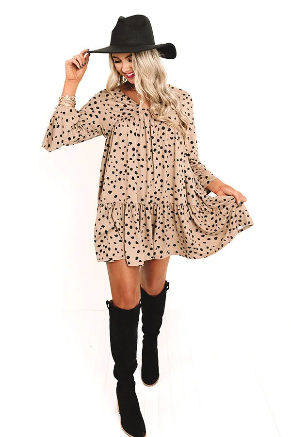 Betting On Brunch Babydoll Dress In Mocha