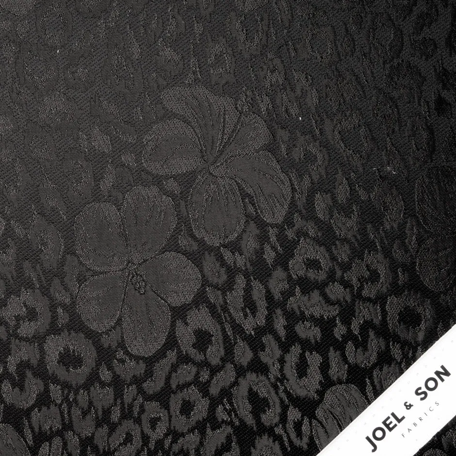 Black Animal Jacquard Brocade