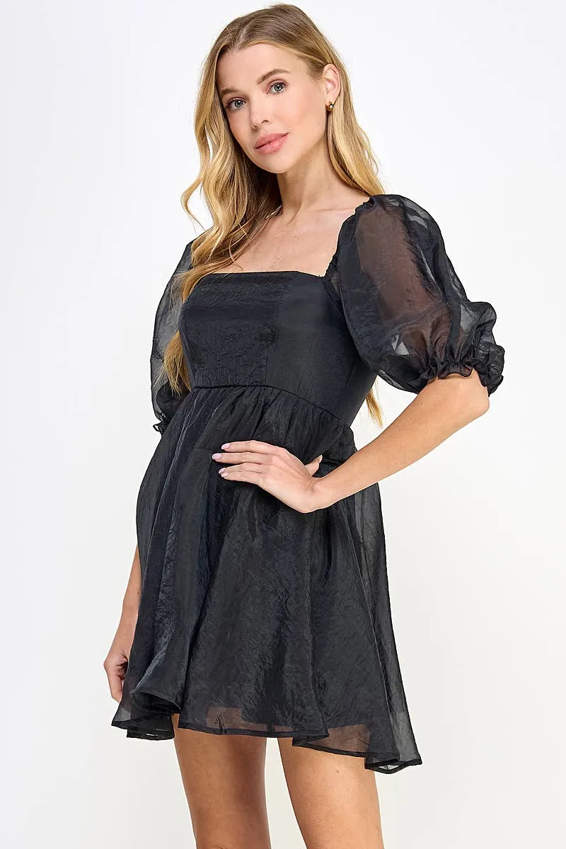 Black Babydoll Mini Dress