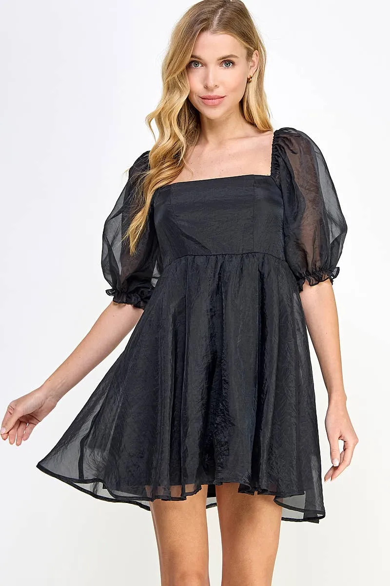 Black Babydoll Mini Dress