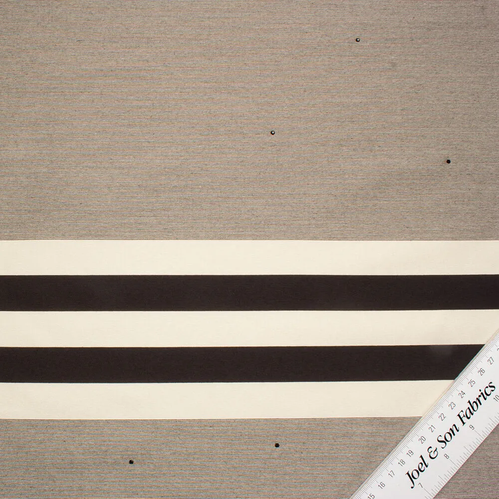 Black/Cream Stripe Mikado with Stones