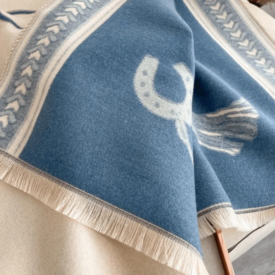 Blue and White Equus Reversible Wrap