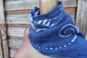 Blue Moon Batik Handmade Scarf in Woven Organic Cotton