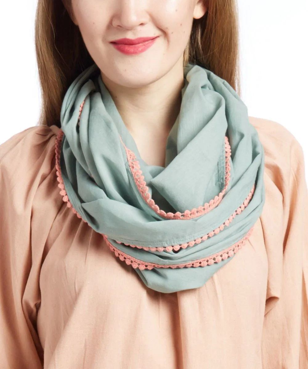 Blush Dress With Teal Infinity Scarf 2-pc. Set