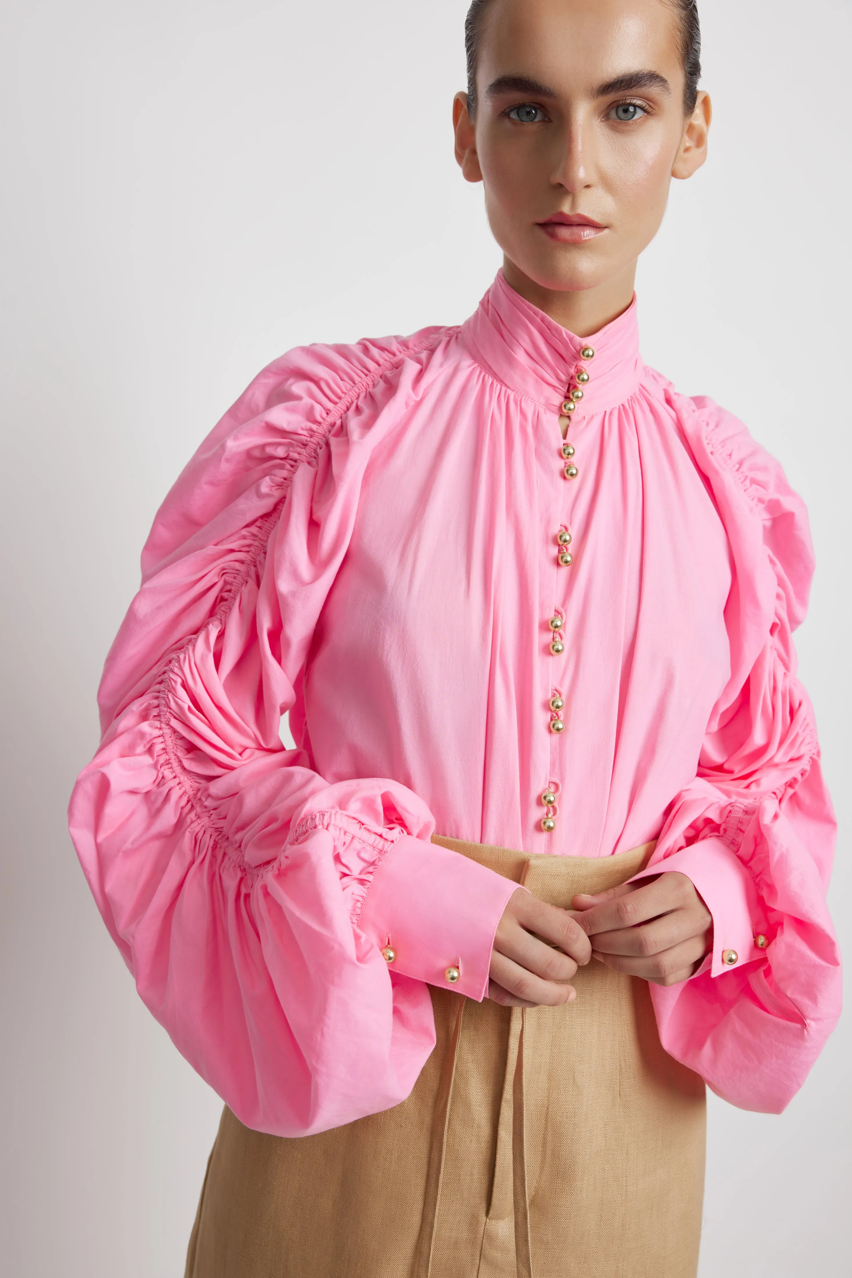 Bowshall Blouse - Pink