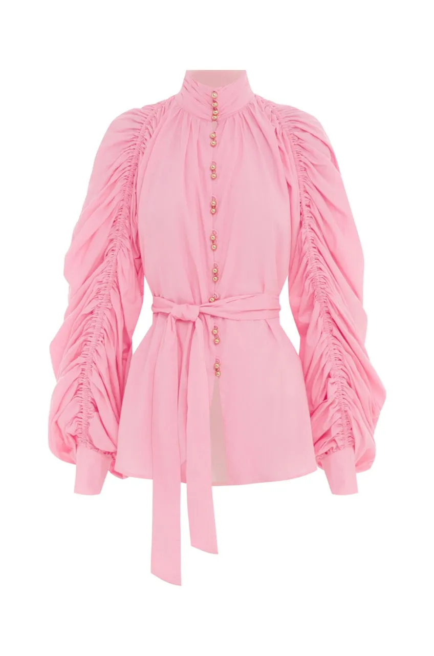 Bowshall Blouse - Pink