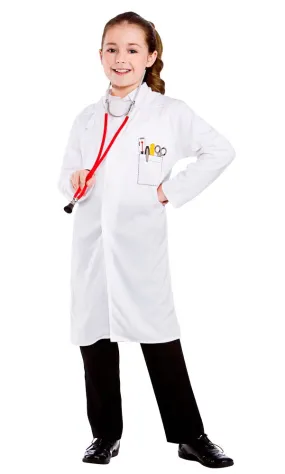 Boys Girls Doctors Coat Fancy Dress Hospital Uniform Occupation Costume