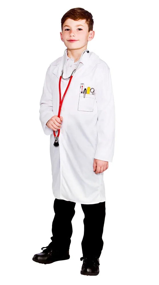 Boys Girls Doctors Coat Fancy Dress Hospital Uniform Occupation Costume