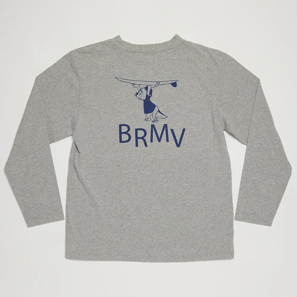 BRMV Mock Neck Long Sleeve Tee (Heather Gray)