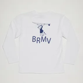 BRMV Mock Neck Long Sleeve Tee (White)