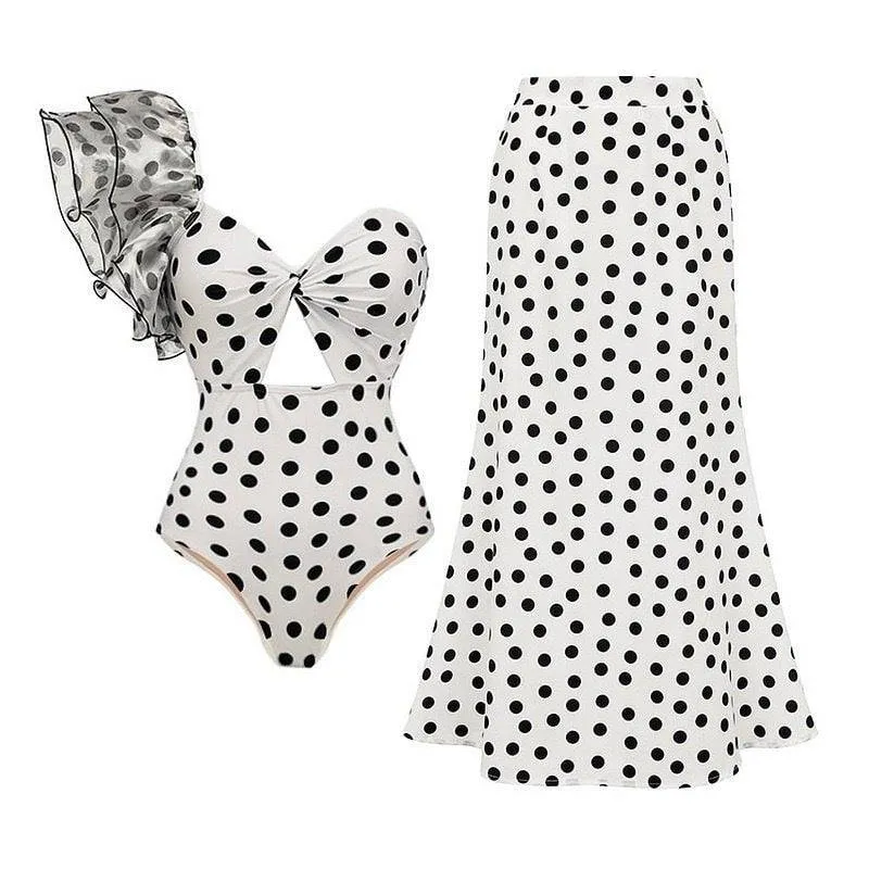 Buffy Polka Dot swimsuit Skirt Set