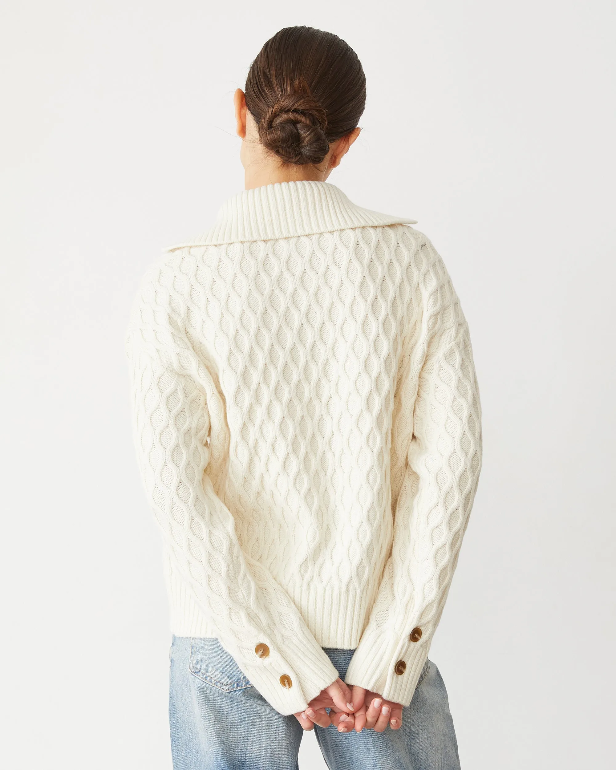 Cable Knit Polo Sweater